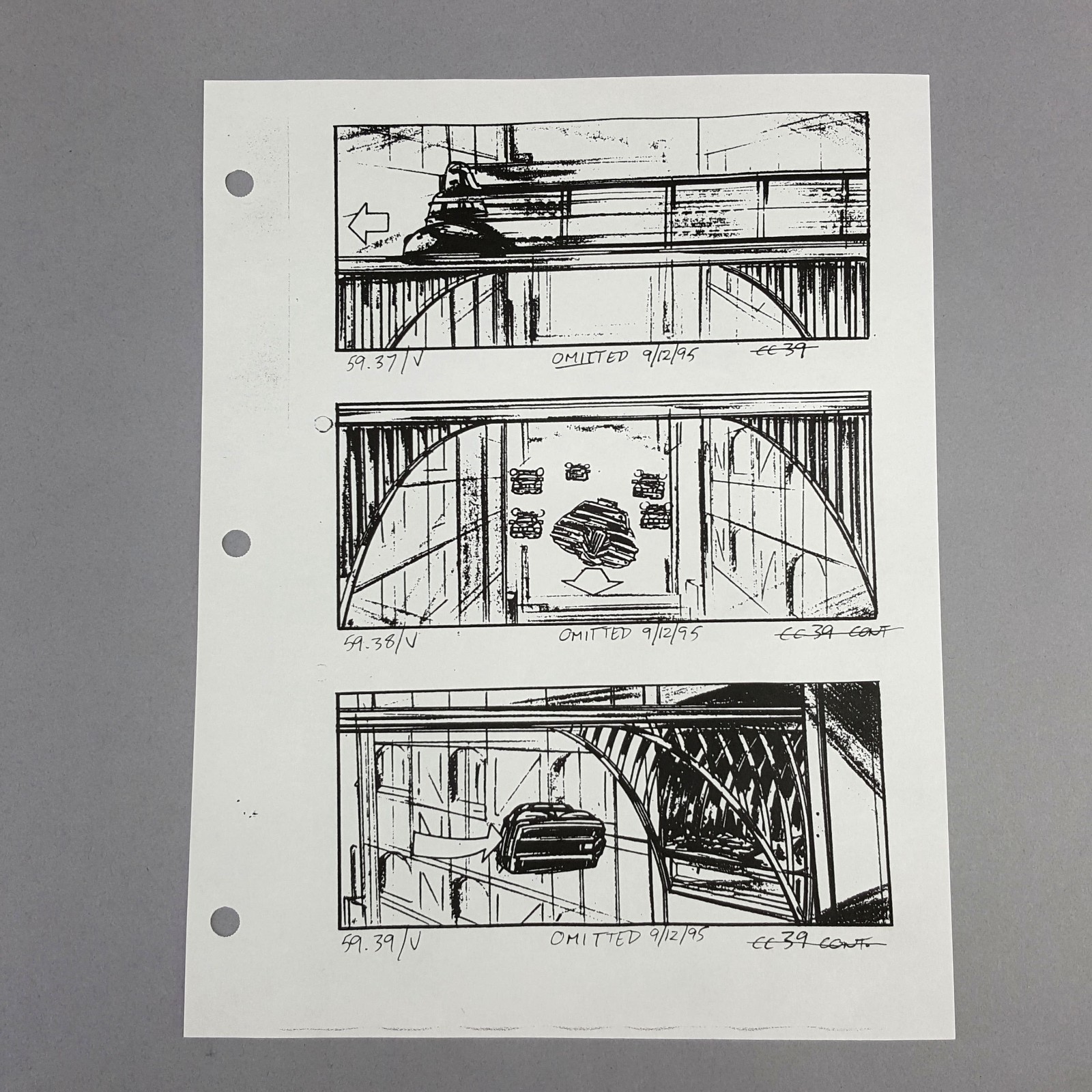 Image 2 of The Fifth Element - Production Used Storyboard, Cab Chase 59.38-39 , COA