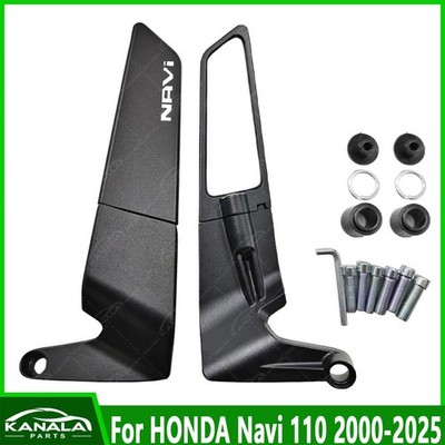 1Set CNC Adjustable Rotating Rearview Mirror For HONDA Navi 110 2000-2025 Black