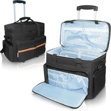 Rolling Teacher Tote Bag with Detachable Trolley, Wheeled Teacher Bag with Detac