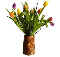 Rustikale Blumenvase Aus Olivenholz