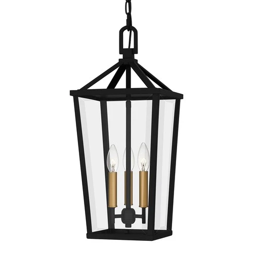 Quoizel HUL1509 Hull 3 Light 10"W Taper Candle Mini Pendant - Black - Picture 1 of 4