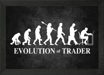 Evolution of Trader Framed Wall Art Poster Canvas Print Picture