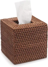 Rattan Tissue Box Cover Natural Woven Facial Napkin Holder Square