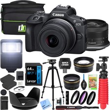 Canon EOS R100 Mirrorless Camera  RF-S 18-45mm IS STM Lens Kit Premier Bundle