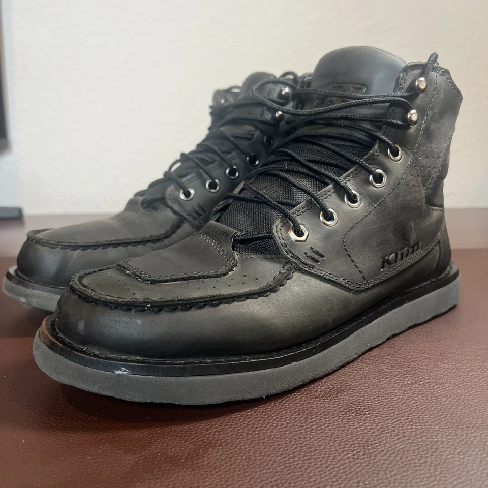 Botas de moto de calle KLIM de cuero negro para hombre - talla 8 - negras Gunmetal Foto 2 de 4