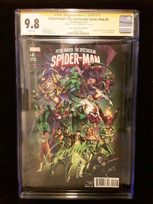 #ad CGC 9.8 SS P.P Spectacular Spider Man #6 Stan Lee quot;Aquot; J Scott Campbell Variant $299.95