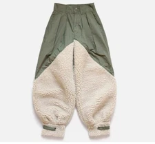 KAPITAL Artificial Lamb Wool Splicing Workwear Casual Pants