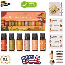 Pure Fall Essential Oil Set - 6 Scents for Diffuser, Candle  Soap Making