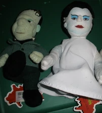 2 NEW Universal Monsters Beanie Plush Stuffins Bride & Frankenstein  (T40)
