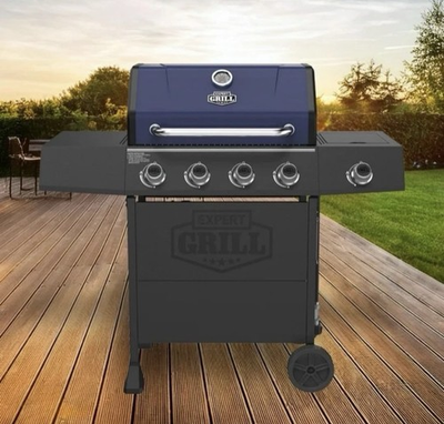 #ad Expert Grill 4 Burner with Side Burner Propane Gas Grill in Blue $200.00