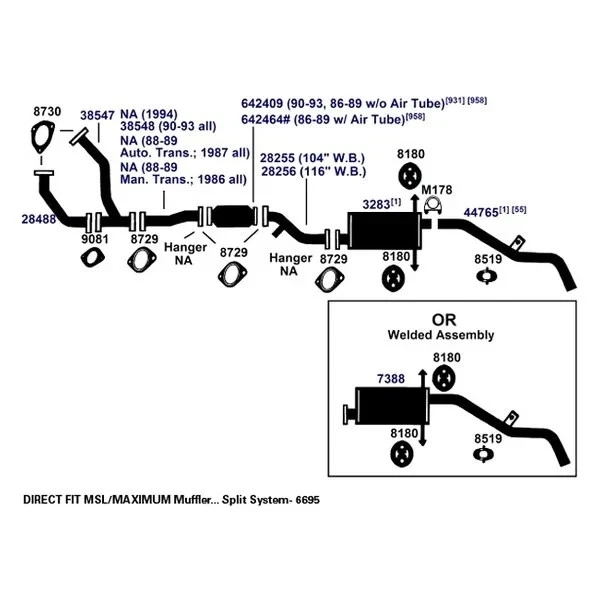 For Nissan Pathfinder 87-95 AP Exhaust Aluminized Steel Exhaust Pipe Connector - Изображение 3 из 4
