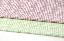 Daisy Day Flower Check Gingham Patterned Fabric made in Korea by the Half Yard