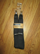 DOCKERS MEN'S SOLID BLACK SUSPENDERS FITS S-XL NEW WITH TAGS
