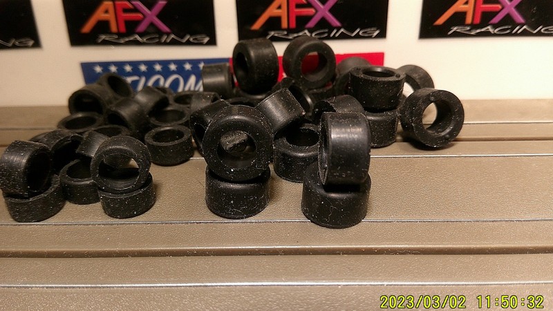 10 SETS AFX RACING HO SCALE STOCK FRONT & REAR TIRES FOR 1.5 & 1.7 MEGA G+ NEW