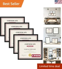8 1 2 x 11 Picture Frame Set Black Wall Tabletop Displays Certificates