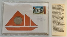 1973 Barbados 25 Cent Coin 1st Day Cover, Stamp & Info Card 99 Company