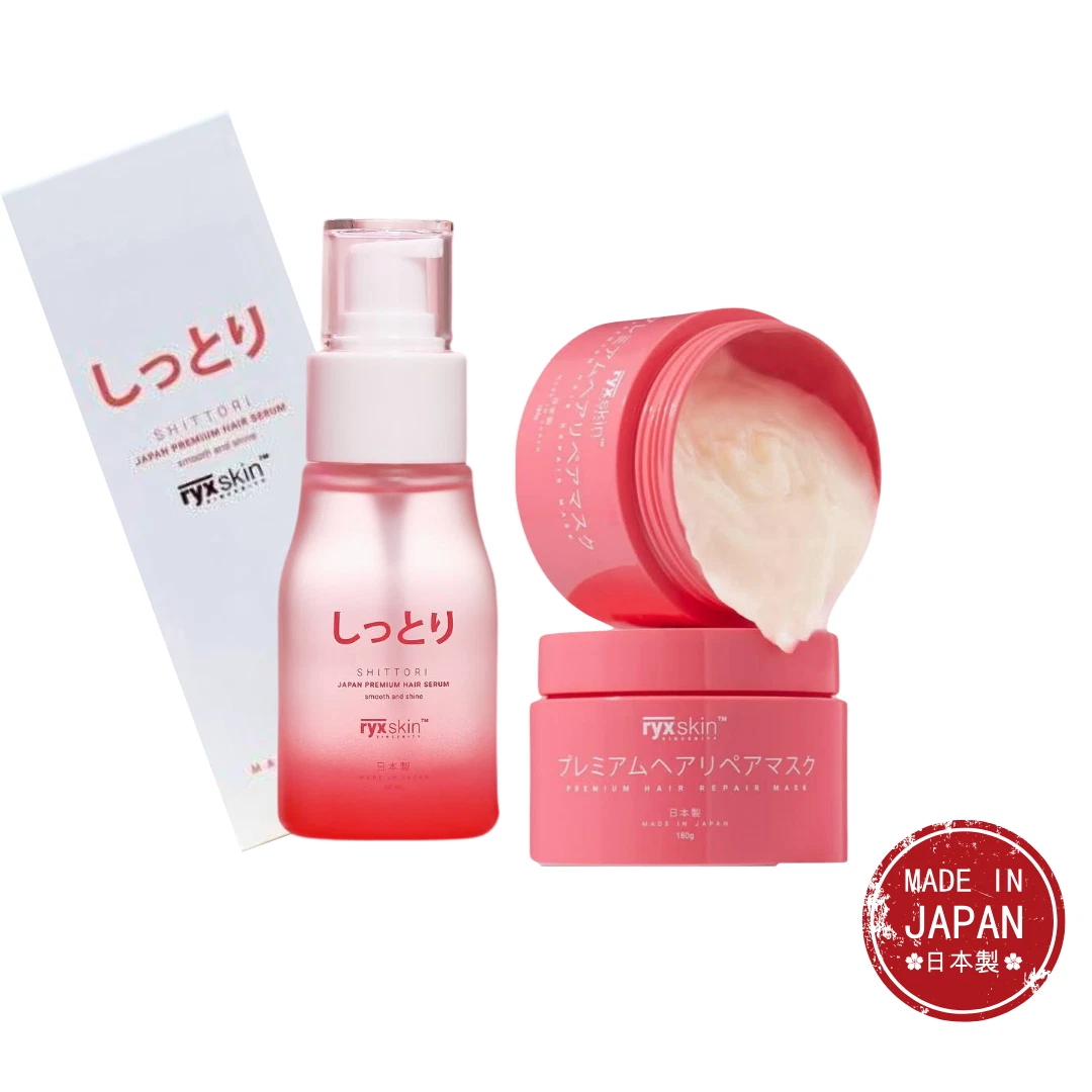 Ryxskin Hair Care Duo: Shittori Japan Hair Serum (40ml) + Premium Hair Mask
Opens in a new window or