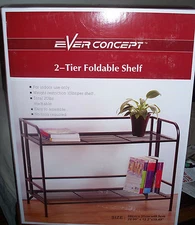 Ever Concept - 2-TIER FOLDABLE SHELF #02001 - 22.99"x12.2"x19.49" - New/Worn Box