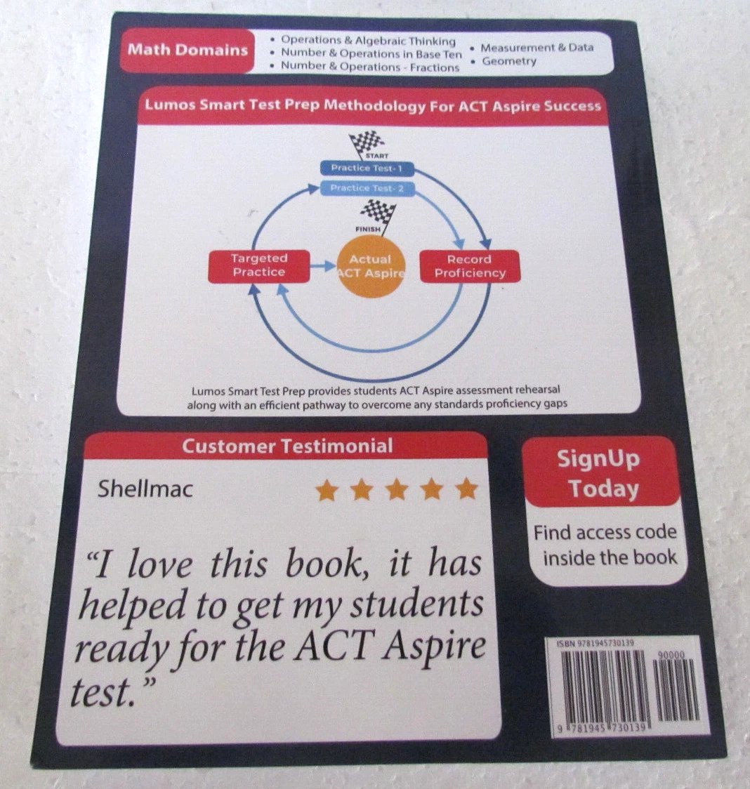 ACT Aspire Test Prep 4th Grade Math Practice Workbook 2022-23 9781945730139  | eBay