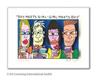 Original J. Rizzi 3D Bild " Boy meets girl - girl meets boy"  Zertifikat NEU
