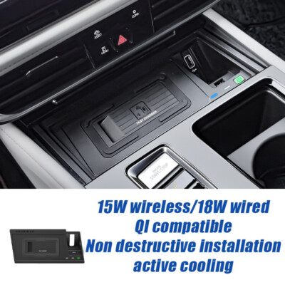 15W Wireless Fast Charger Tray Pad Fits For VW Atlas Cross Sport 2022