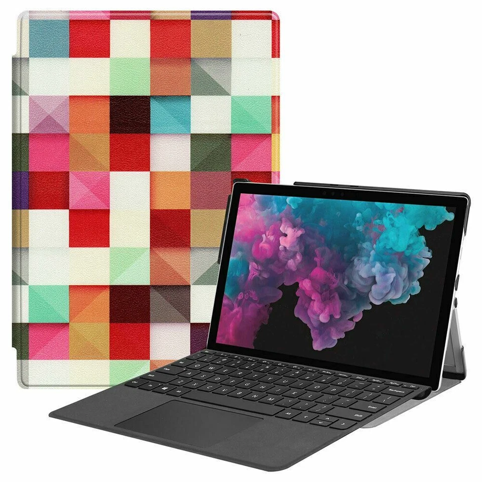 For Microsoft Surface Pro 4 5 6 7 8 Fashion Folio Slim Leather Stand Case Cover - Image 2 of 4