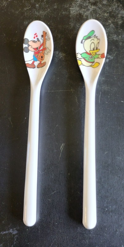 Disney Baby Spoons with Mickey and Donald, Long-Handled