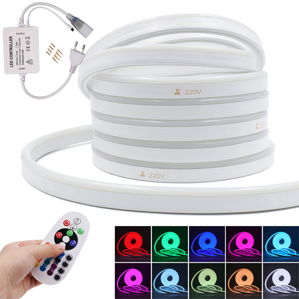 Transforma Tu Hogar Con Luces LED Mágicas: ¡Tira De 220V RGB Y Mando! Ideal Para Interior/exterior, Fiestas Y Navidad. Fácil De Instalar.