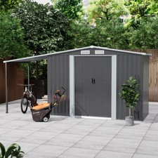 2in1 Sheds Galvanised Steel Shed Garden Storage Ventilation Log Tools Cabinet