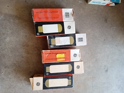 General Electric Projector Bulbs Various Sizes In Vintage Boxes New Lot Of 6