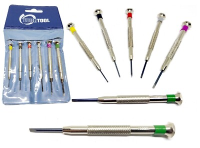 PREMIUM Watchmakers Screwdriver Set 6pcs Flat FRANCE Watch Jewelry Eyeglasses 