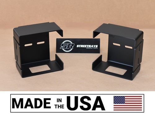 [SR] Pair of Steel Tail Brake Light Guard Square Box Trailer Truck Over 80" USA