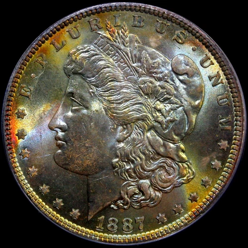 1887 P Morgan Silver Dollar PCGS MS-65 ☆☆☆Amazing Toning!!☆☆☆