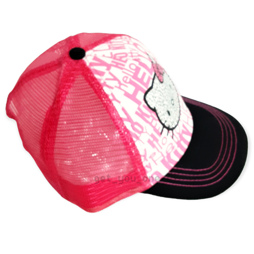 NEW Hello Kitty GIRLS Youth Bling Rhinestone Trucker Hat Snapback