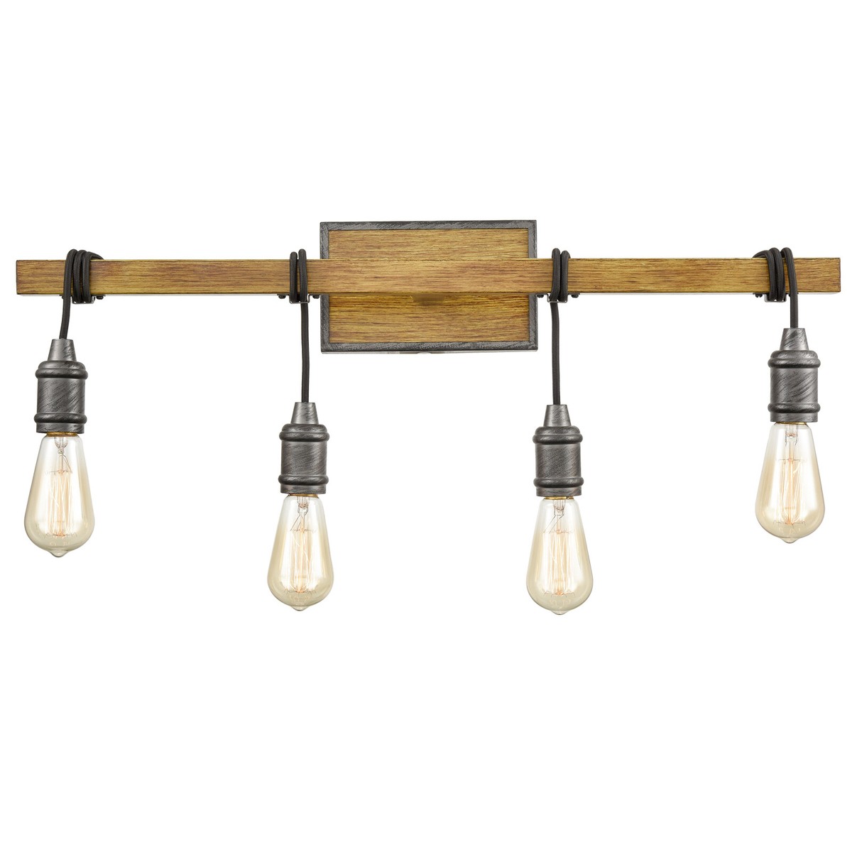 TOCHIC Farmhouse LED Bathroom Vanity Light - Rustic Deer & Bear Design, Matte Black, 24 Inch Over-Mirror Lighting