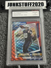 2021 Rookies & Stars Justin Herbert Airborne Red Wave Prizm 1ST 10 Gem Chargers