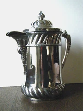 12" Large Victorian Middletown Silver Plate Co. Hot Cold Pitcher Tankard Ewer