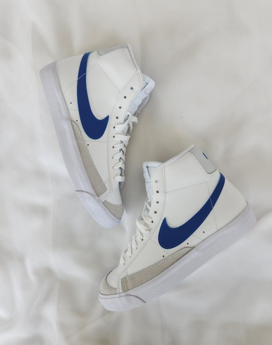 6Y | 7.5 WOMEN'S NIKE BLAZER MID WHITE BLUE SNEAKERS DA4086 6Y | 7.5 WOMEN'S NIKE BLAZER MID WHITE BLUE SNEAKERS DA4086