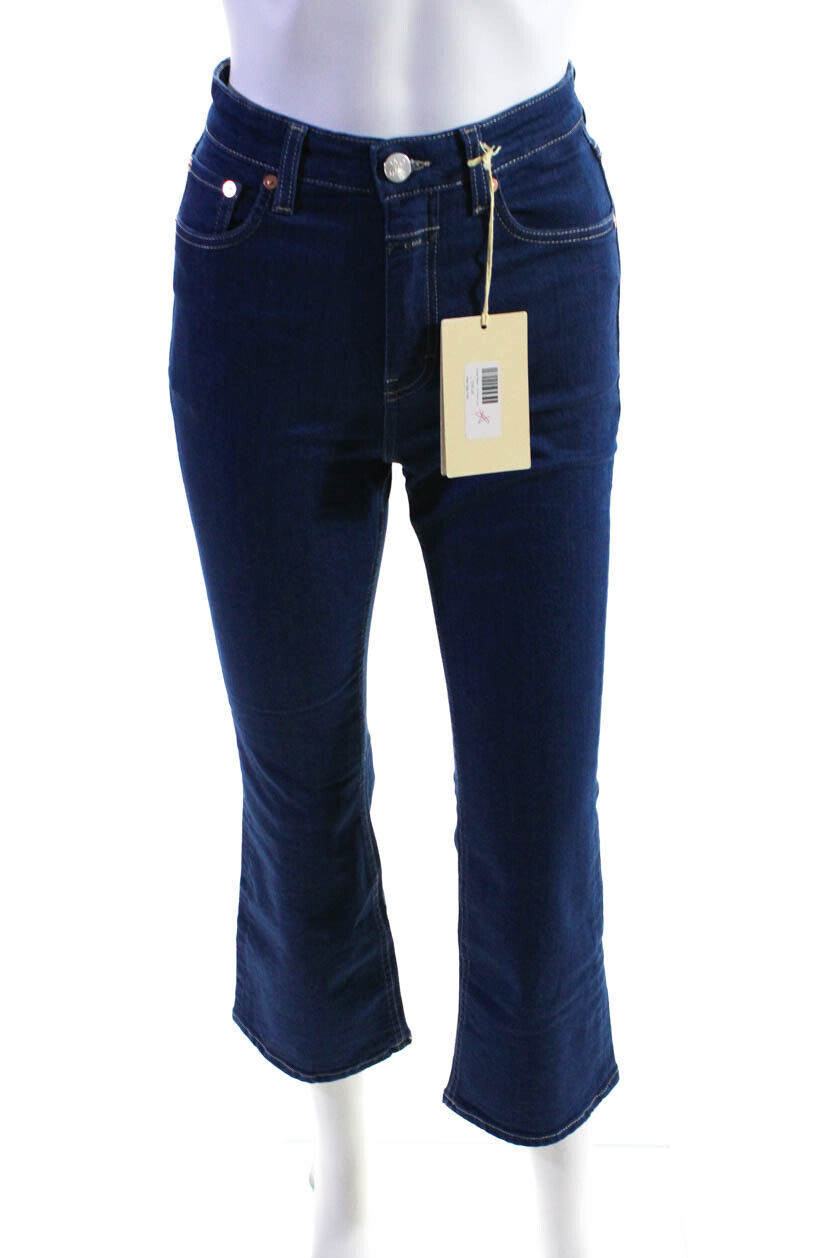 Closed Womens Cotton Button Zipped High-Rise Straight Leg Jeans Blue Size EUR24