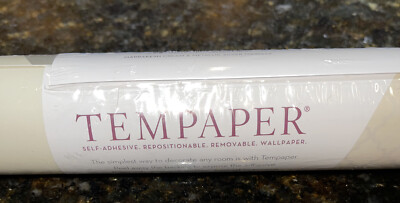 Tempaper MA10634 Marrakesh Cream & Metallic Silver Wallpaper 28 sq. ft