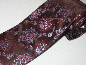 Novo-John-W-Nordstrom-Gravata-Marrom-Escuro-Ceu-Azul-Floral-Tecido-Grosso-Luxo-Designer