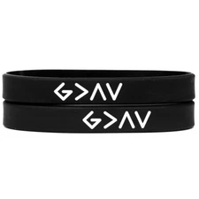 2 God is Greater than the Highs and Lows Bracelets - Symbol Silicone Wristbands