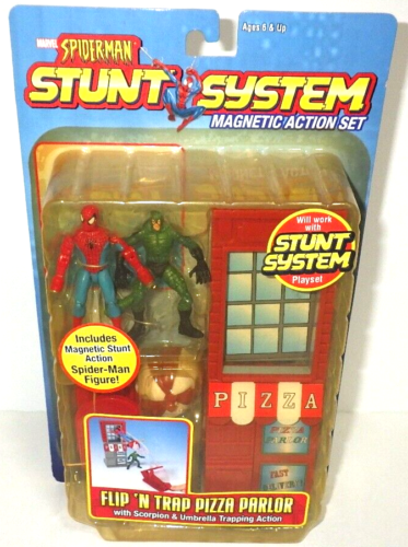 Spider-man Stunt System Magnetic Action Set Flip 'N TRAP PIZZA PARLOR from Japan - Picture 1 of 24