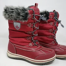 SUPERFIT Canada Boots Waterproof Winter Girls Sz US 3 Leather Insulated Red