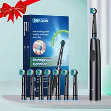 Rechargeable Electric Toothbrush Rotating Brush Heads Oral Deep Clean for Adults