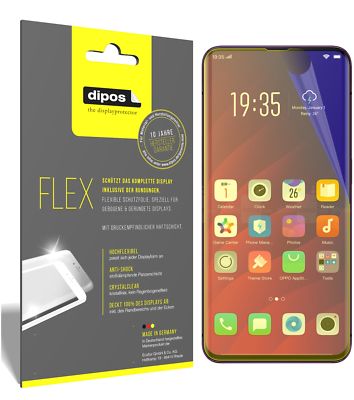 Dipos FLEX – 3 Pellicole Protettive Per Oppo Find X, Copertura Totale Display Curvo, Antiurto, Trasparenti, Made In Germany