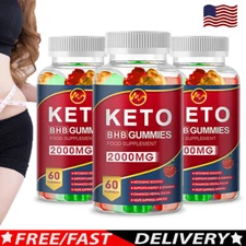 1-3x 2000mg Keto BHB Gummies Fat Burner ACV Weight Loss Appetite Suppressant