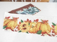 Pumpkin Tapestry Table Runner Multicolor 12 x 66 inch Reversible