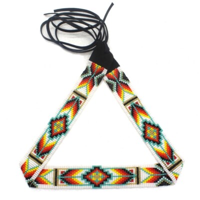 Western Seed Beaded Hat Band Fit Cowboy Hatband South West Multi Color Hat Band