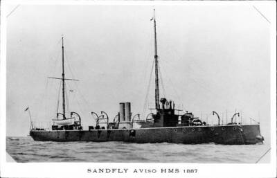 British Royal Navy Battleship HMS Sandfly SHIPPING NAVAL OLD PHOTO